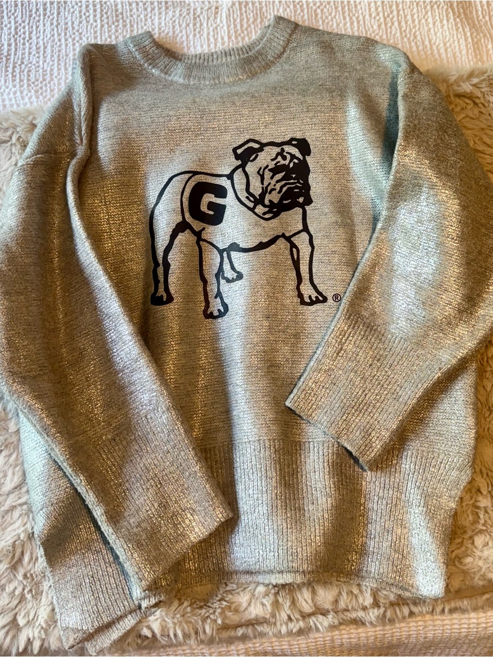 Gameday Couture metallic Georgia Bulldog sweater